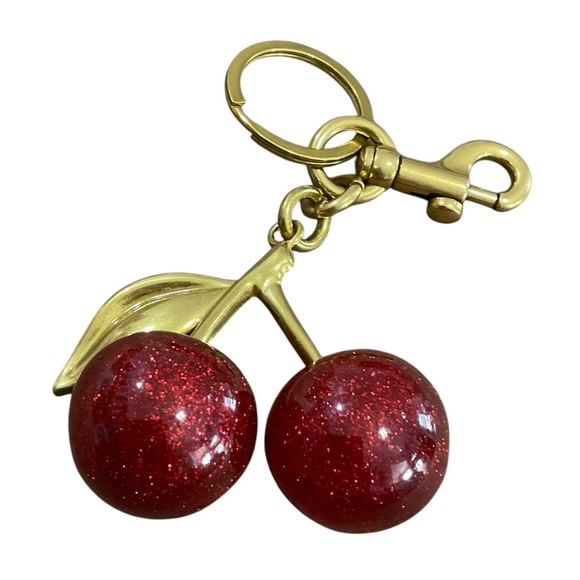 Resin Cherry Bag Charm with Gold Accents - Picture 2 of 5